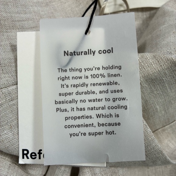 Reformation Oatmeal Joni Linen Cropped Pant Size 0 - Picture 12 of 13